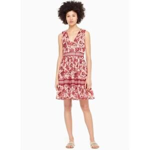 KATE SPADE New York Sleveless Pink Paisley Blossom Dress Classy Feminine Size 00